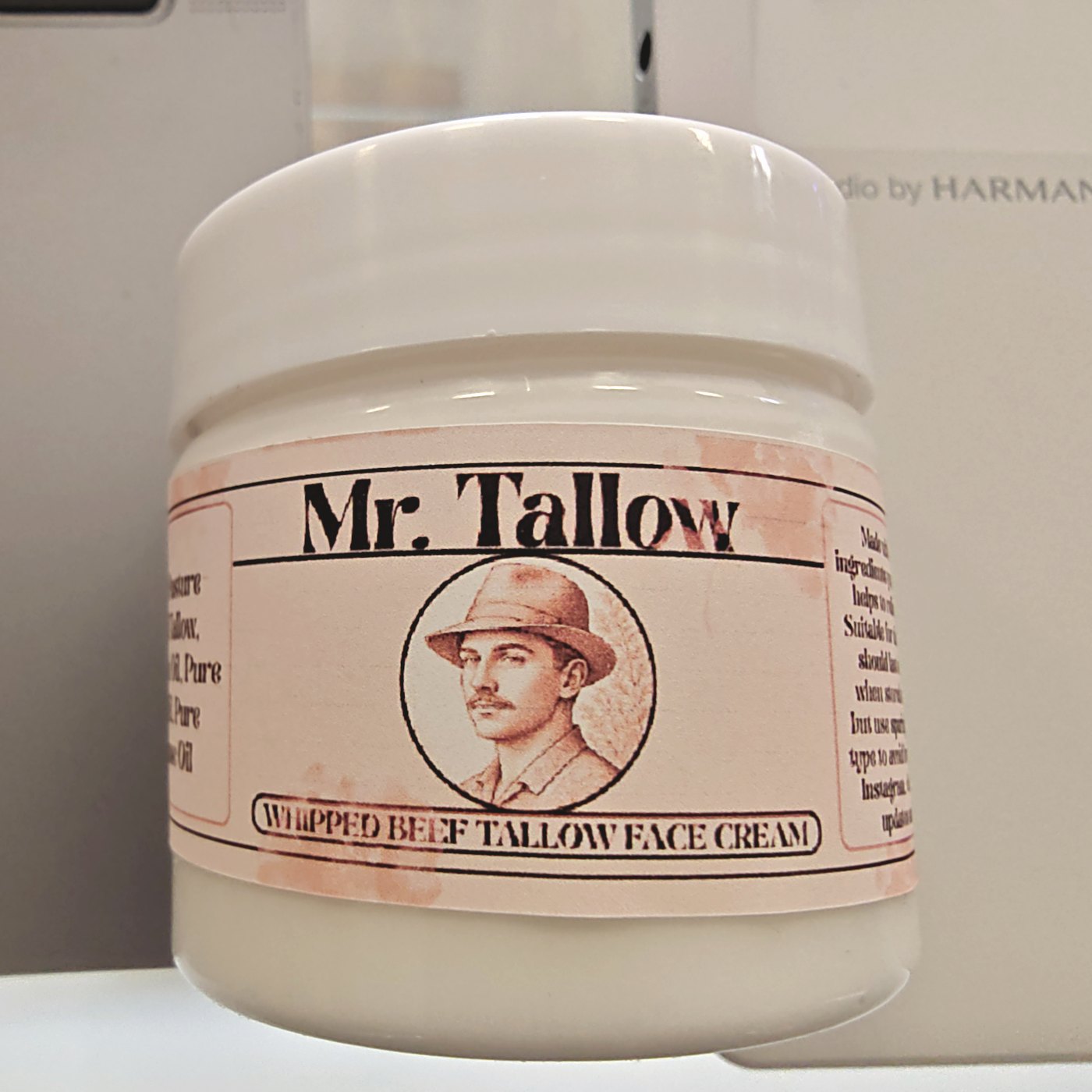 Mr. Tallow whipped beef tallow face cream, front label